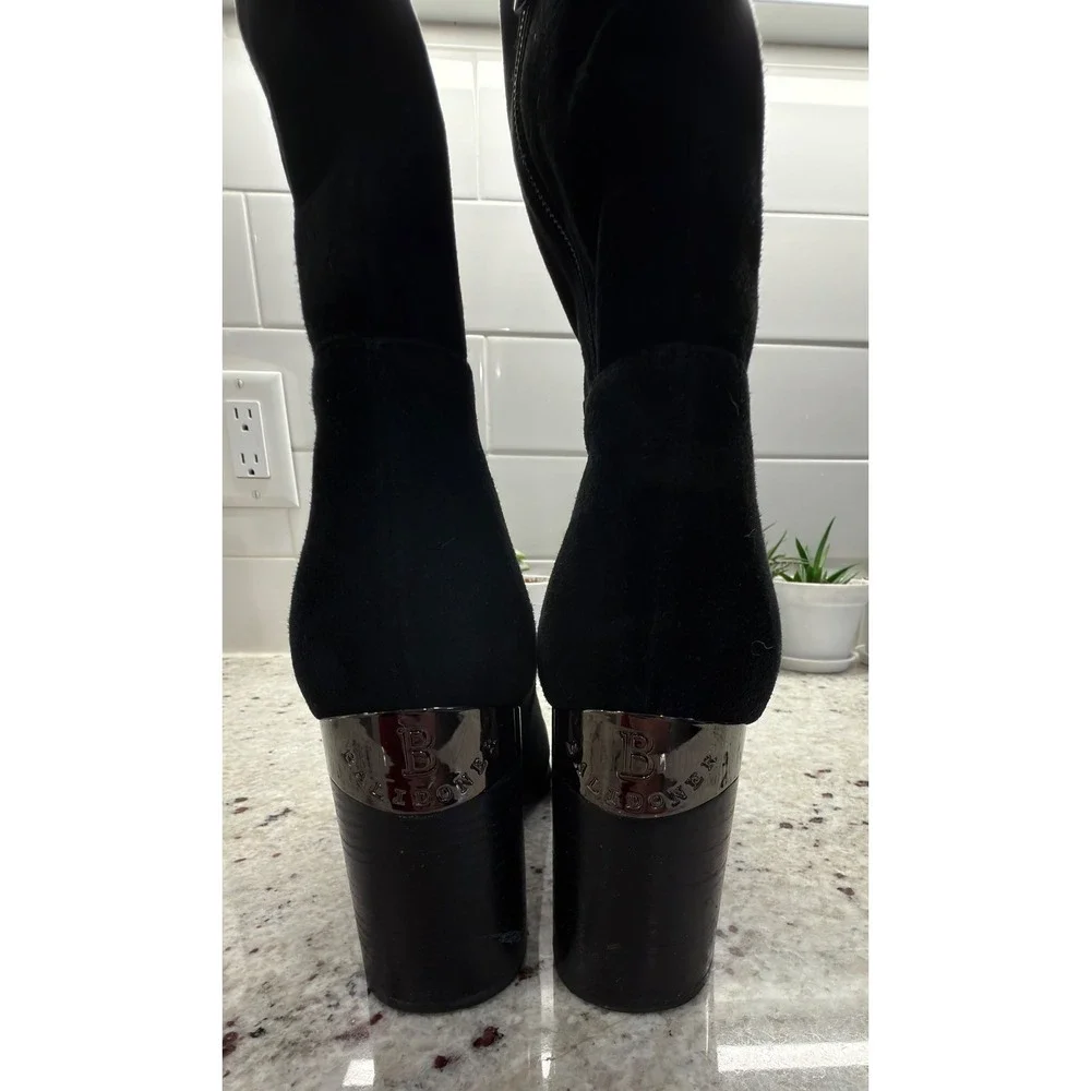 Balidoner Black Suede Over the Knee‎ Boots Block Heel Size 38